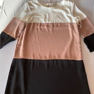Charlotte Russe Colorblock Dress - Cream, Pink, and Black
